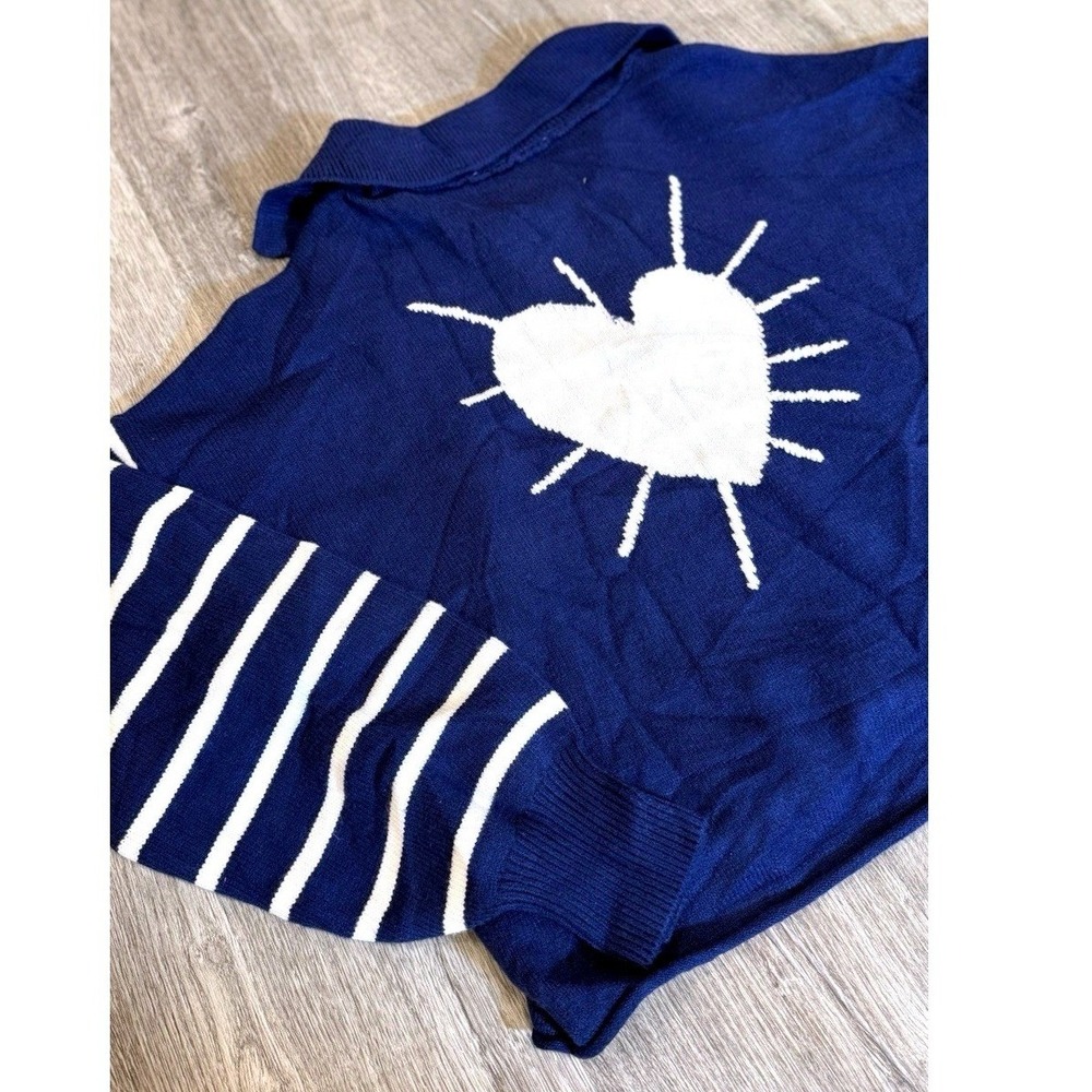 XOKR Kerri Rosenthal sweater small retro 70's Radiant Heart stripes Polo NWT